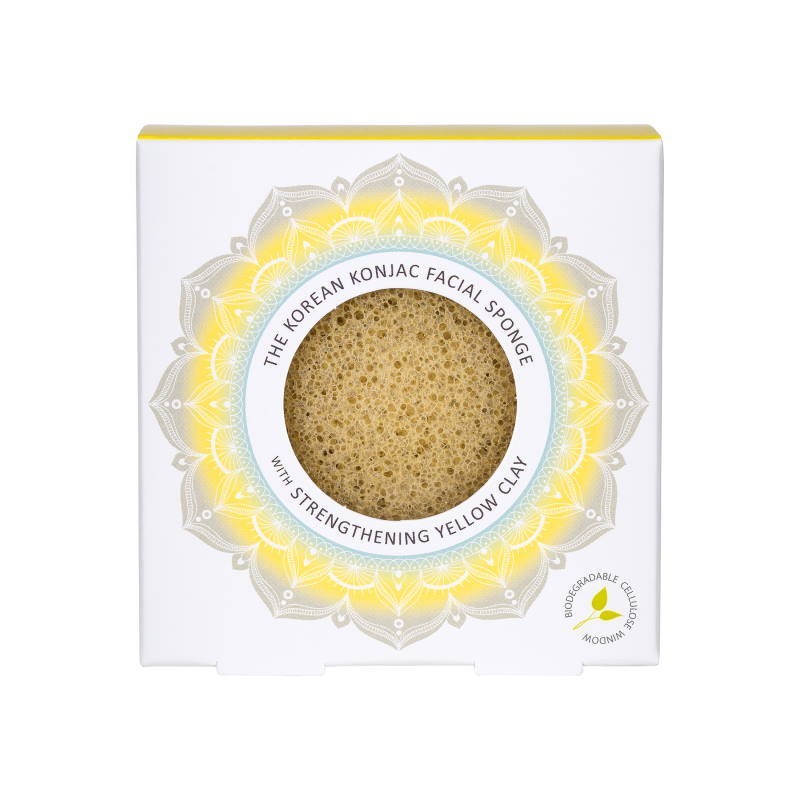 Mandala Konjac Facial Sponge Yellow Clay